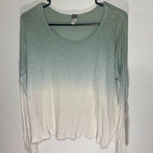 We the Free Starry Night Dip Dye Ombre Linen Long Sleeve Top